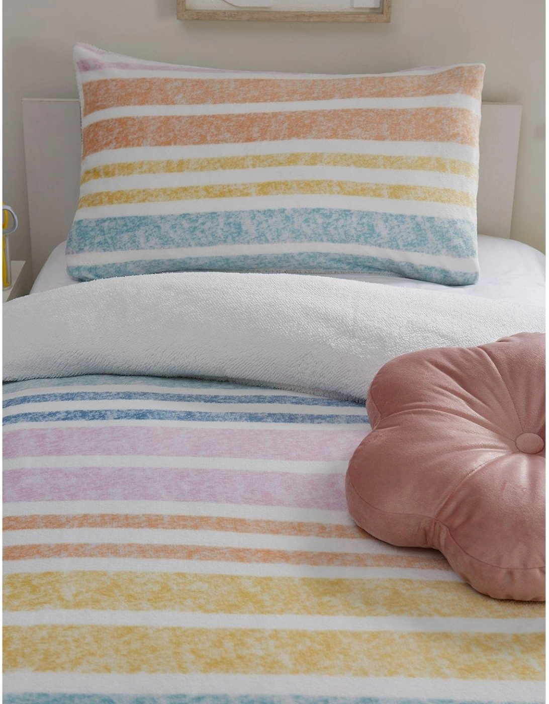 Kids Cosy Rainbow Fleece Duvet Cover Set