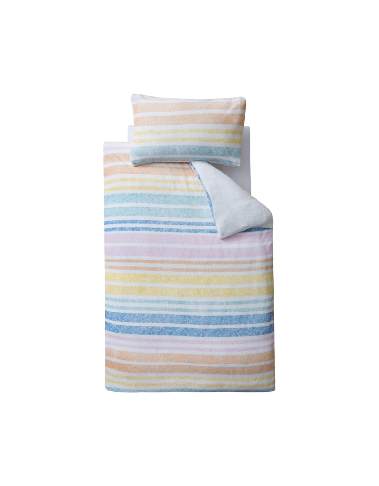 Kids Cosy Rainbow Fleece Duvet Cover Set