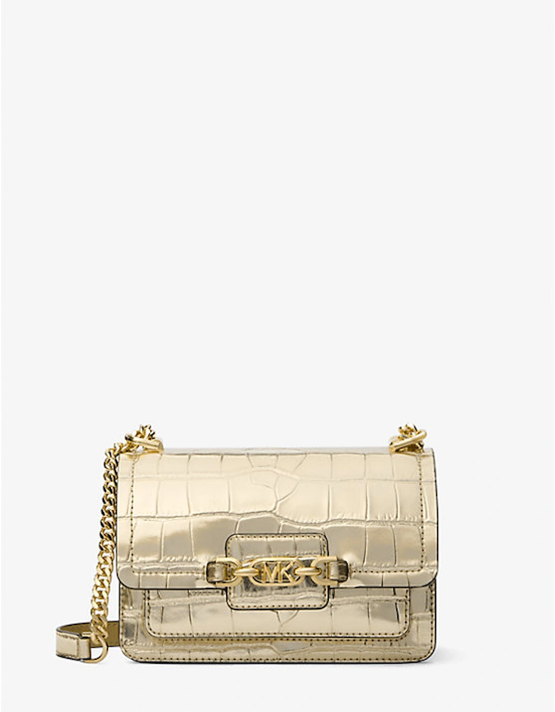 Heather Extra-Small Metallic Crocodile Embossed Leather Crossbody Bag, 5 of 4