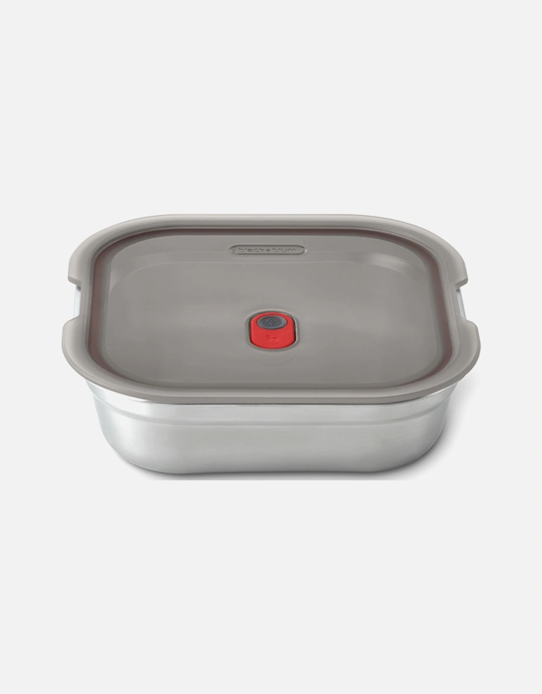 Steel Food Box Square Small Grey Red