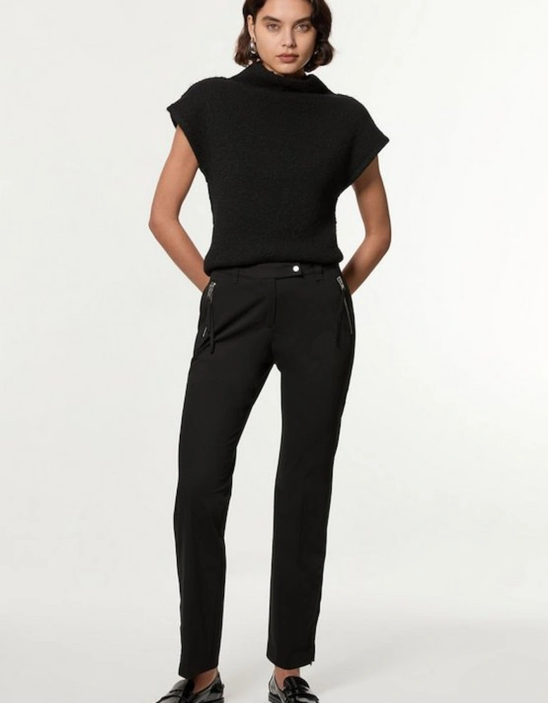 Tailored Viscose Zip Detail Trouser