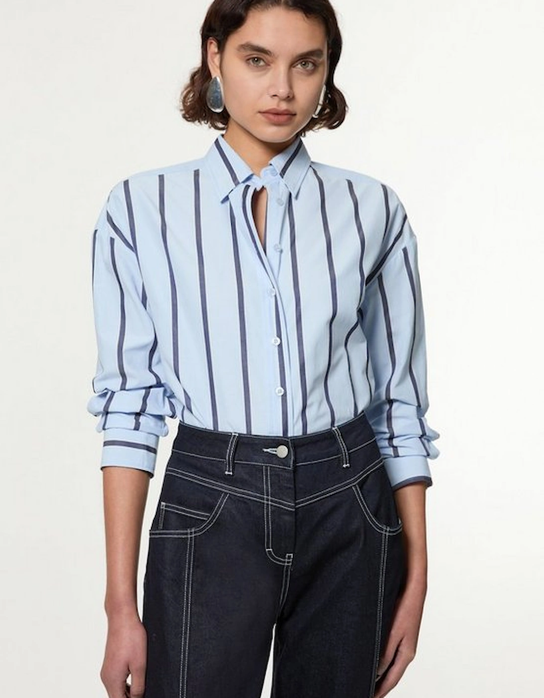 Stripe Cotton Oversize Tailored Essential Shirt, 5 of 4
