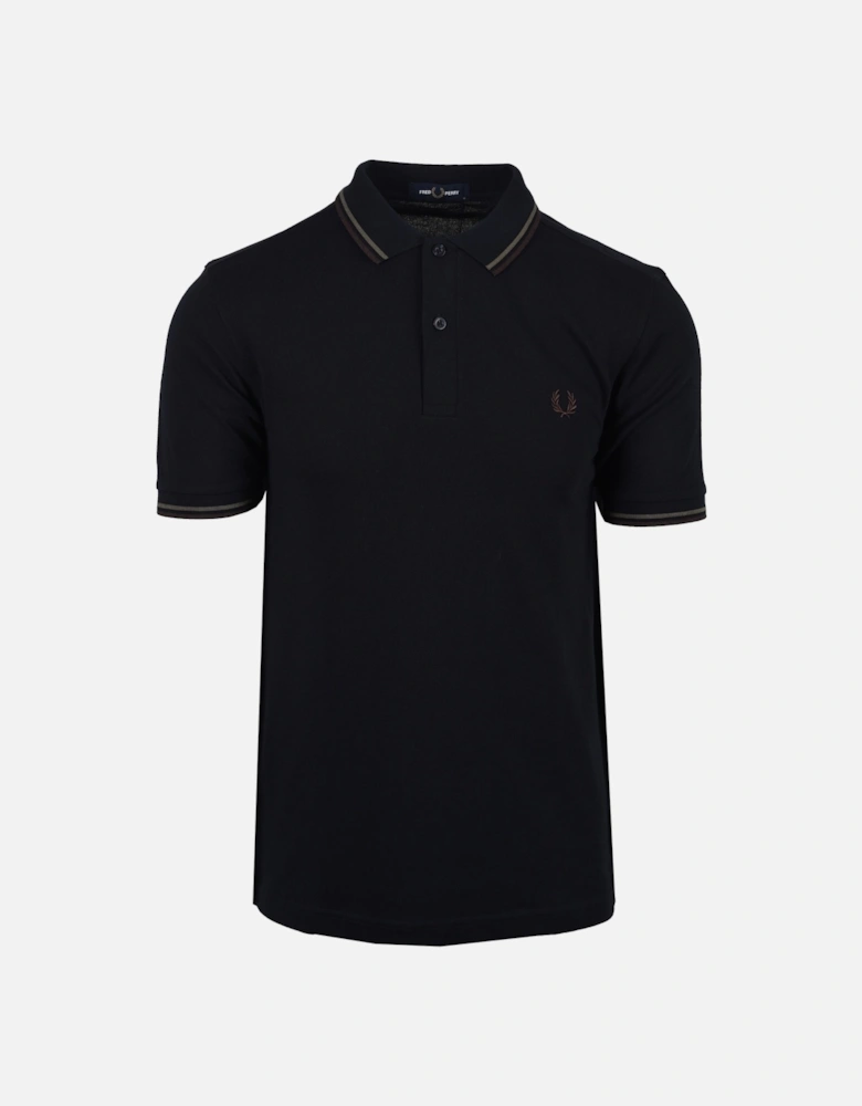 Twin Tipped Polo Shirt Navy/Laurel Wreath Green/Brick Red