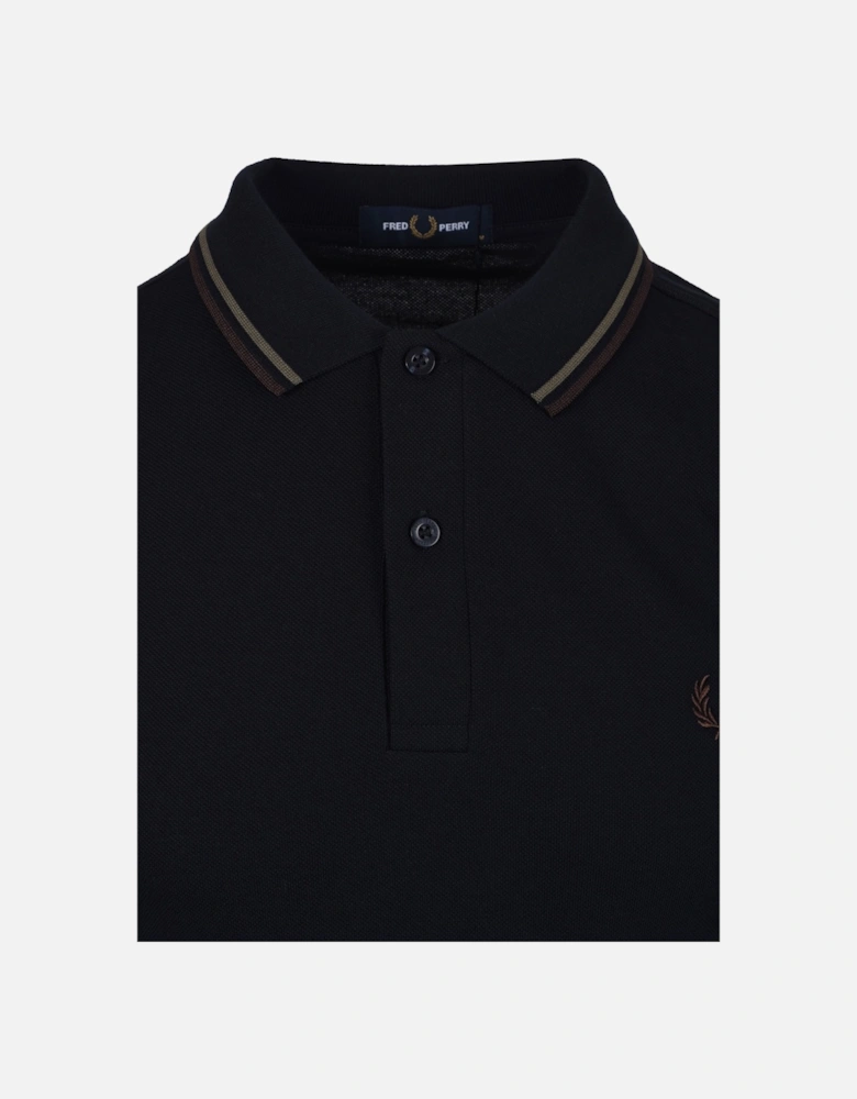 Twin Tipped Polo Shirt Navy/Laurel Wreath Green/Brick Red