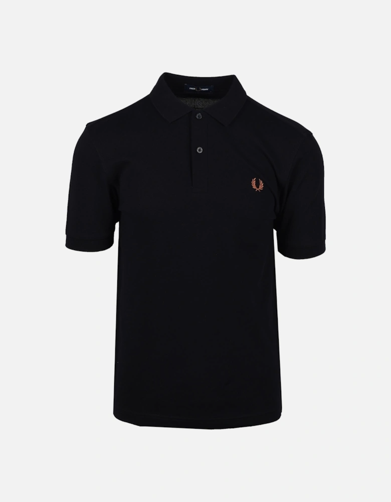 Plain Polo Shirt Black/Marmalade