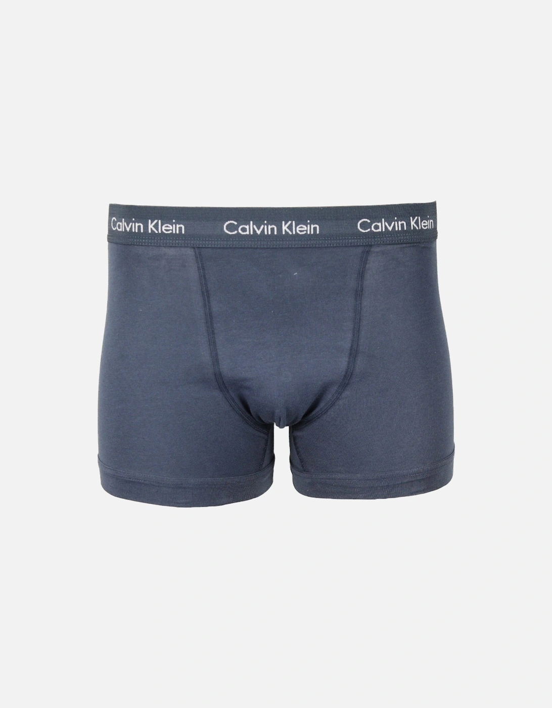 5-Pack Cotton Stretch Boxer Trunks, Black/Blue/Grey