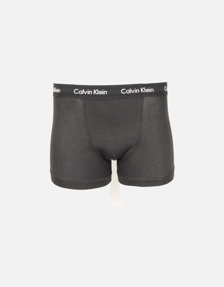 5-Pack Cotton Stretch Boxer Trunks, Black/Blue/Grey