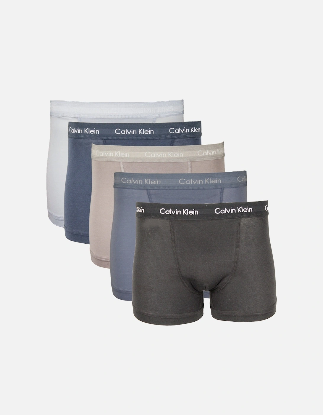 5-Pack Cotton Stretch Boxer Trunks, Black/Blue/Grey, 8 of 7