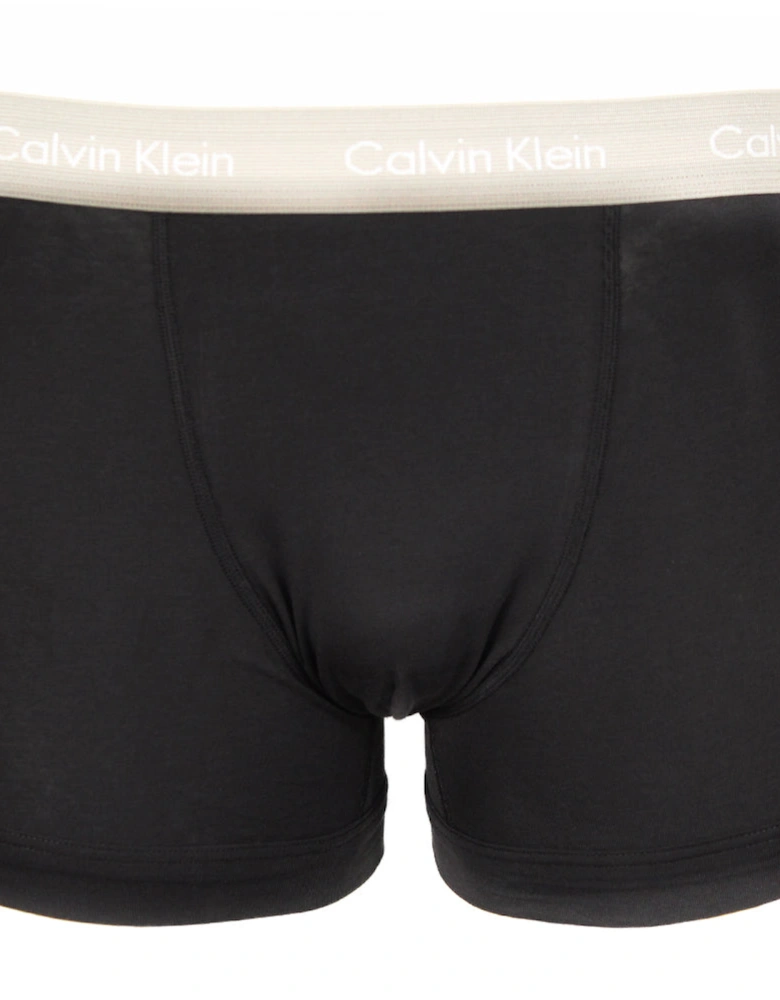 3-Pack Cotton Stretch Boxer Trunks, Black