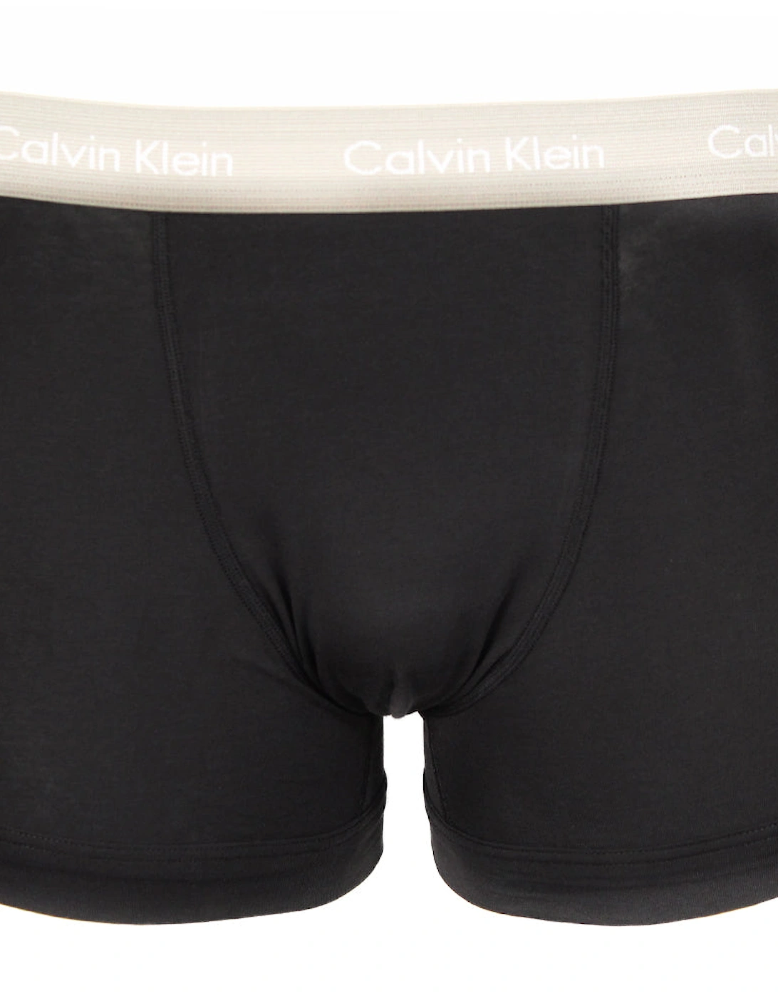 3-Pack Cotton Stretch Boxer Trunks, Black