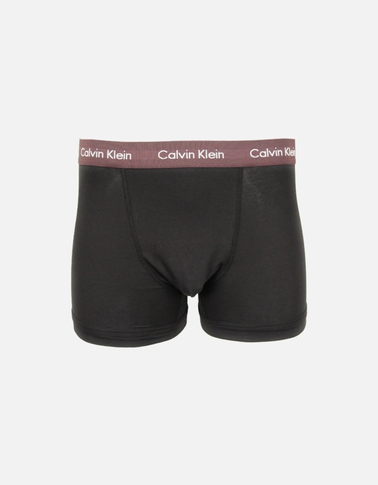 3-Pack Cotton Stretch Boxer Trunks, Black