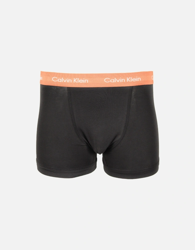 3-Pack Cotton Stretch Boxer Trunks, Black