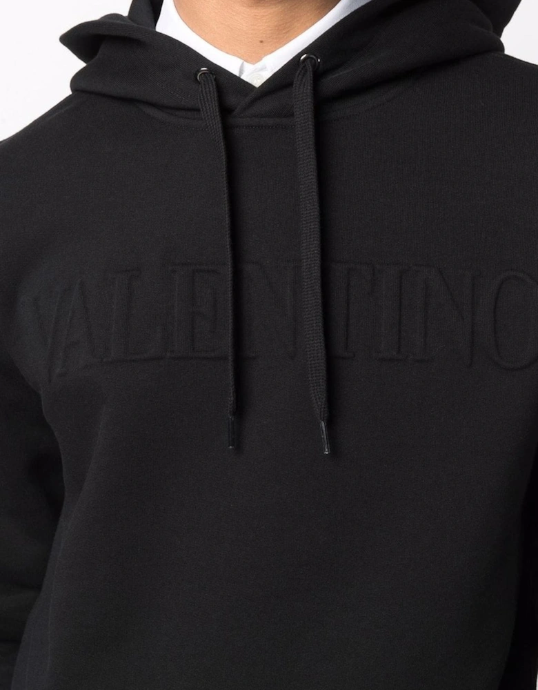 Embossed Logo Hoodie in Black