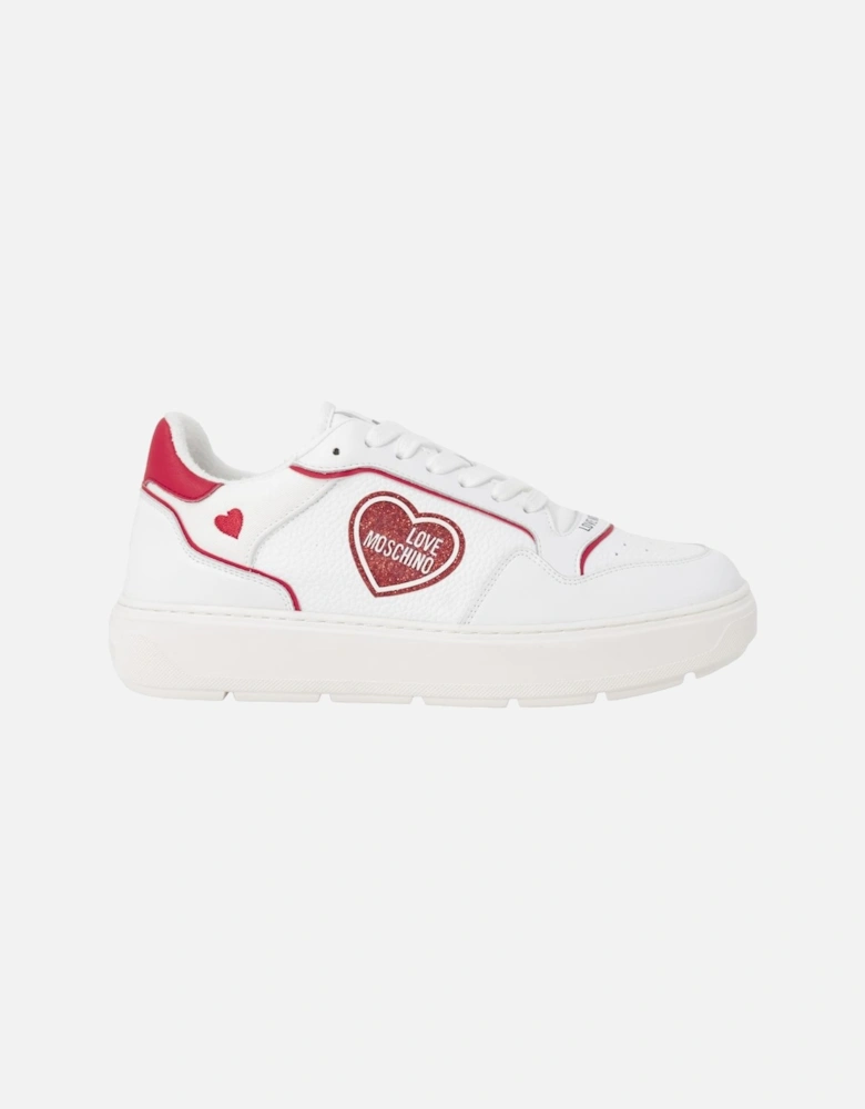 LowTop Sneakers Heart Patch Women - Red