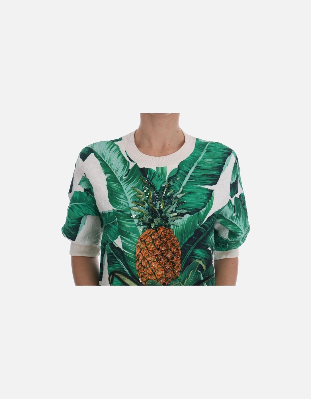 Pineapple Sweatshirt Banana Leaf Print Women - Multicolor Sweaters
