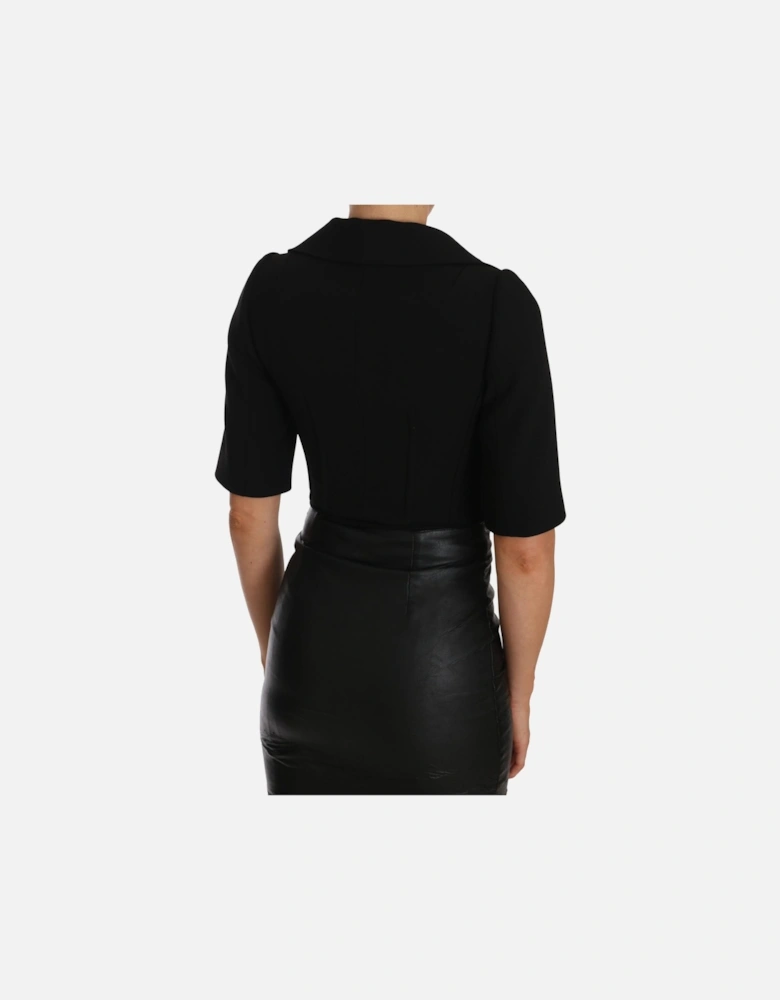 Dolce Gabbana Cropped Jacket Black Short Sleeves Women Jackets