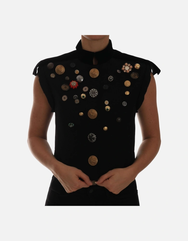 Dolce Gabbana ButtonEmbellished Top Women - Black Jackets