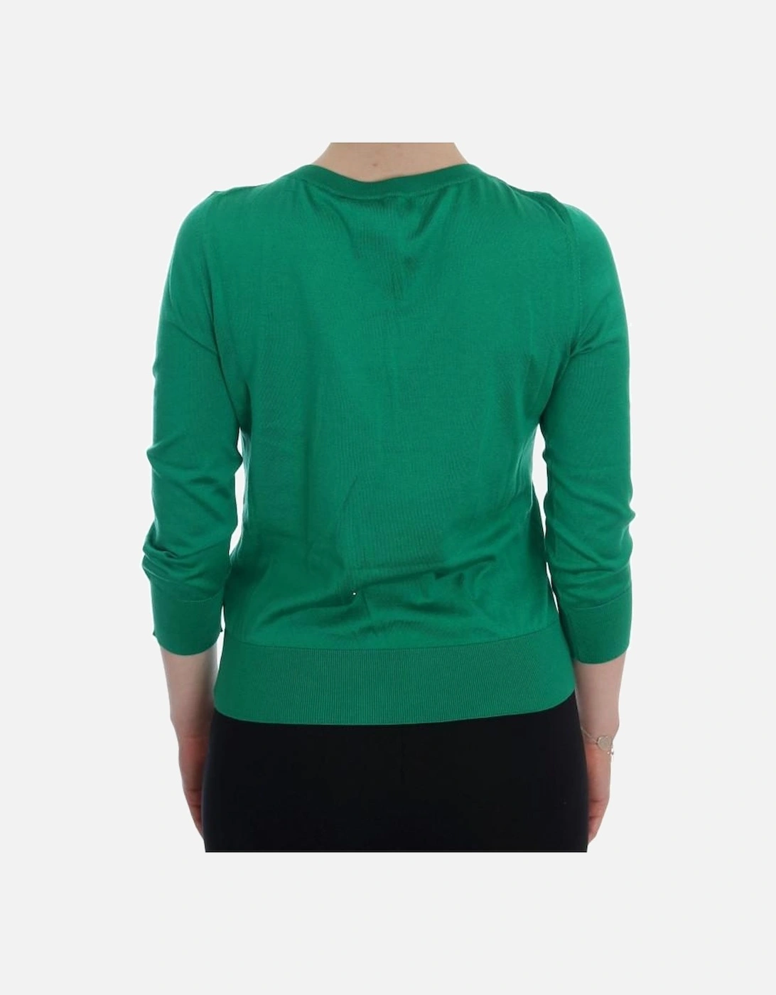 Dolce Gabbana TSH1112 Sequin Leaf Sweater Women - Green