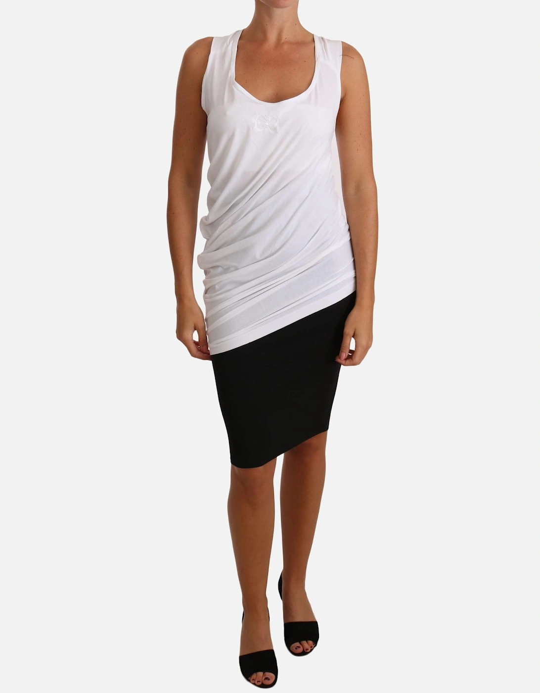 Draped Tank Top TSH2503 Women - White T-Shirts, 6 of 5