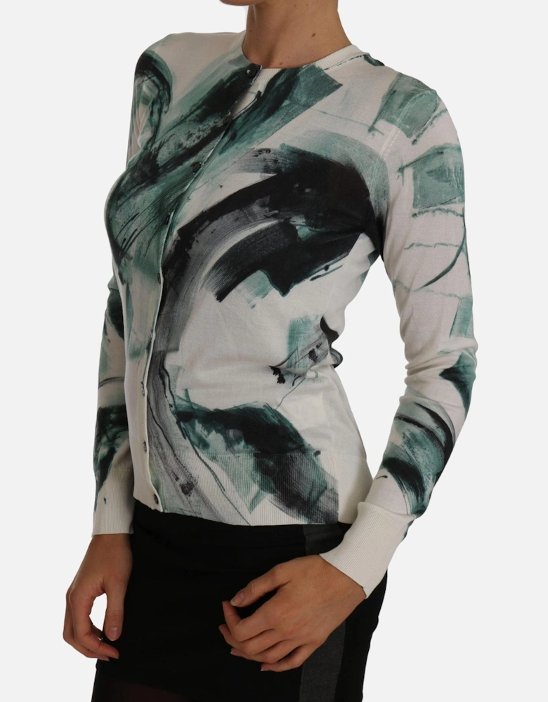 Abstract Print Cardigan TSH2441 Women - White Sweaters