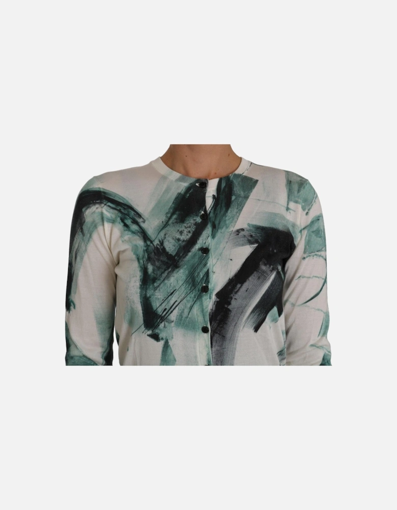 Abstract Print Cardigan TSH2441 Women - White Sweaters
