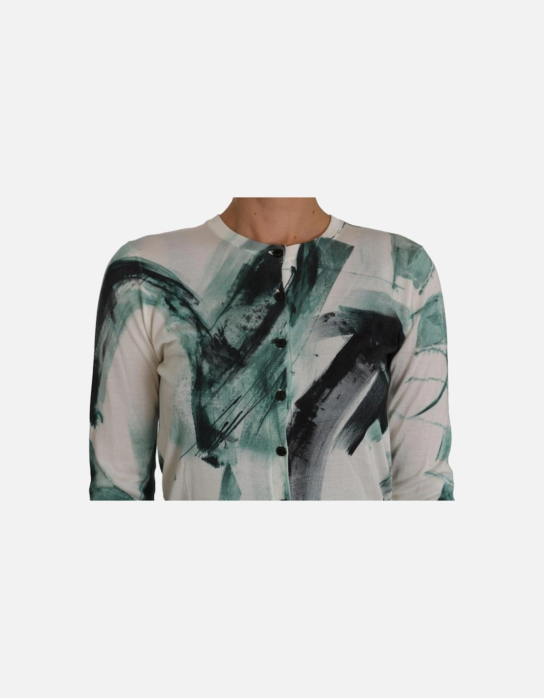 Abstract Print Cardigan TSH2441 Women - White Sweaters