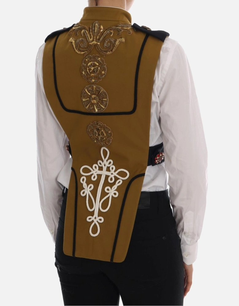 Gold Baroque Embellished Vest Women - Yellow Jackets