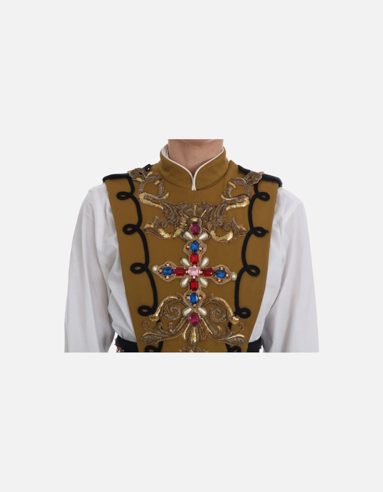 Gold Baroque Embellished Vest Women - Yellow Jackets
