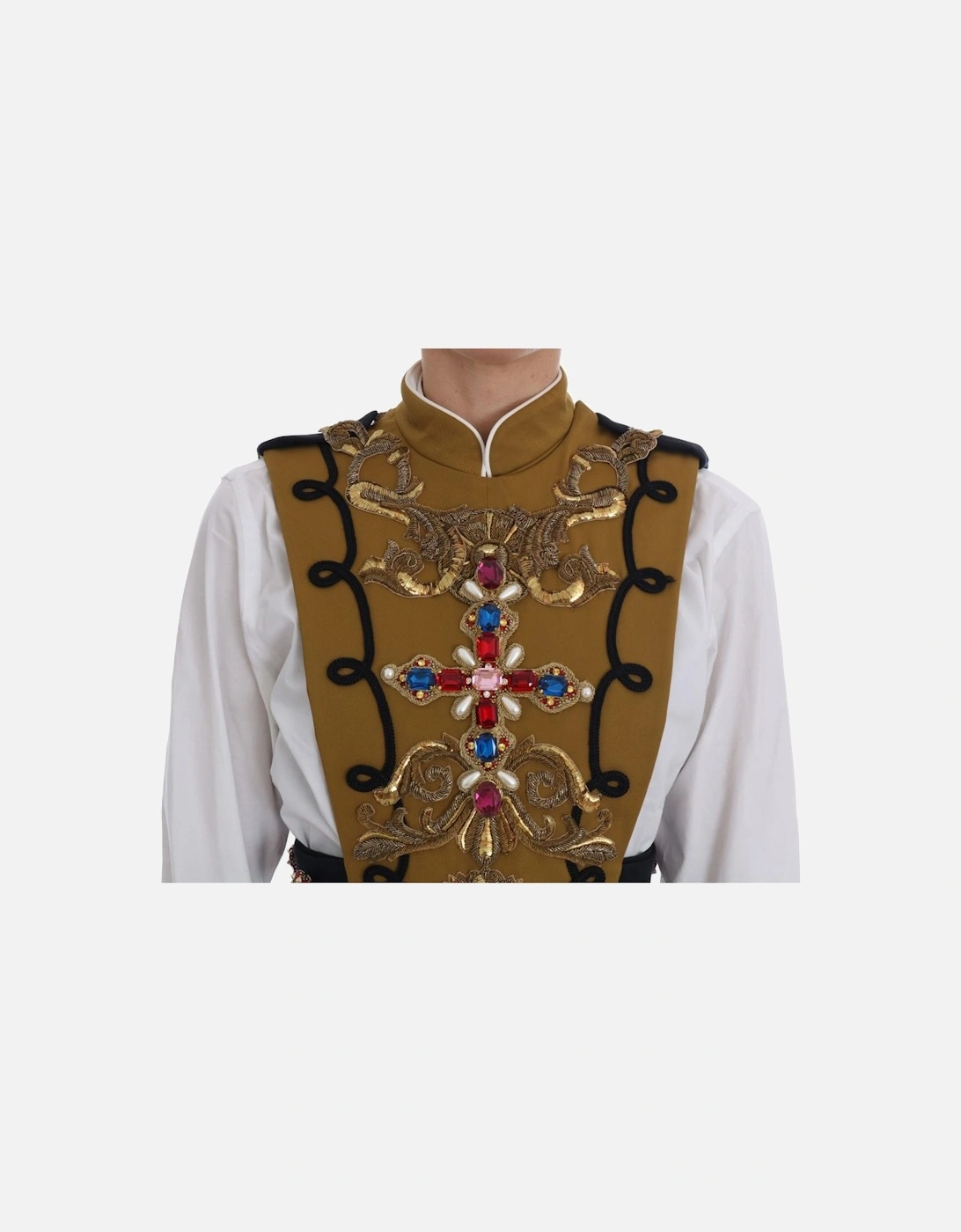 Gold Baroque Embellished Vest Women - Yellow Jackets
