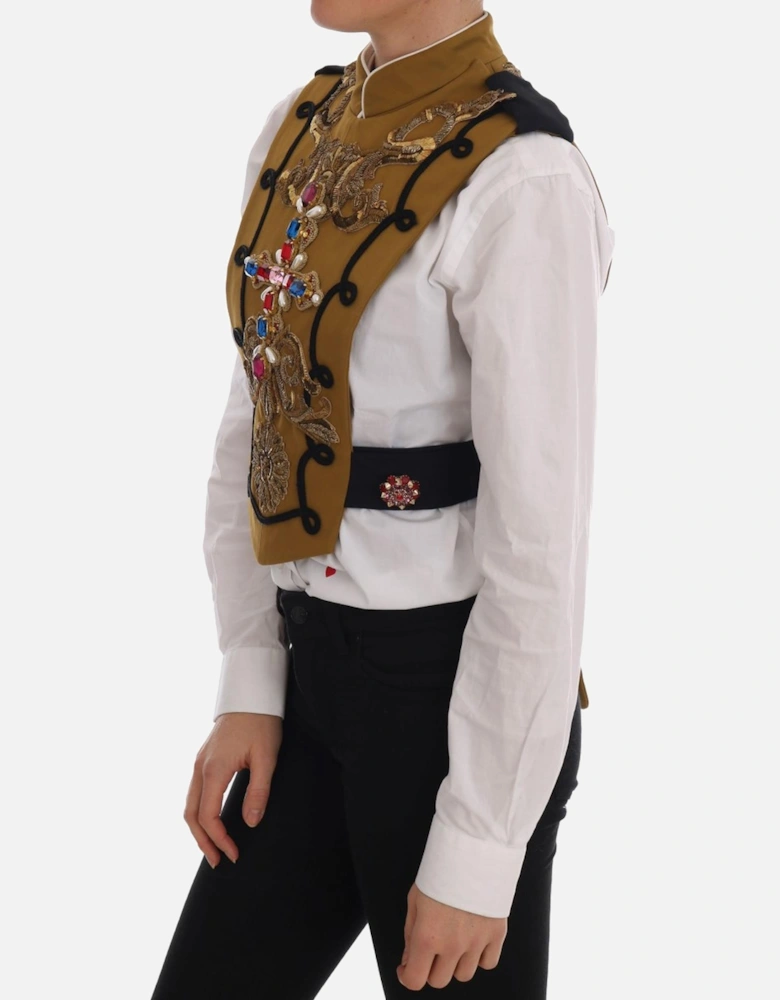 Gold Baroque Embellished Vest Women - Yellow Jackets