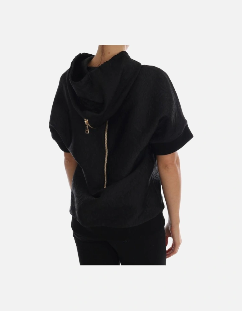 Dolce Gabbana Party Time Short Sleeve Hoodie Women - Black Sweaters