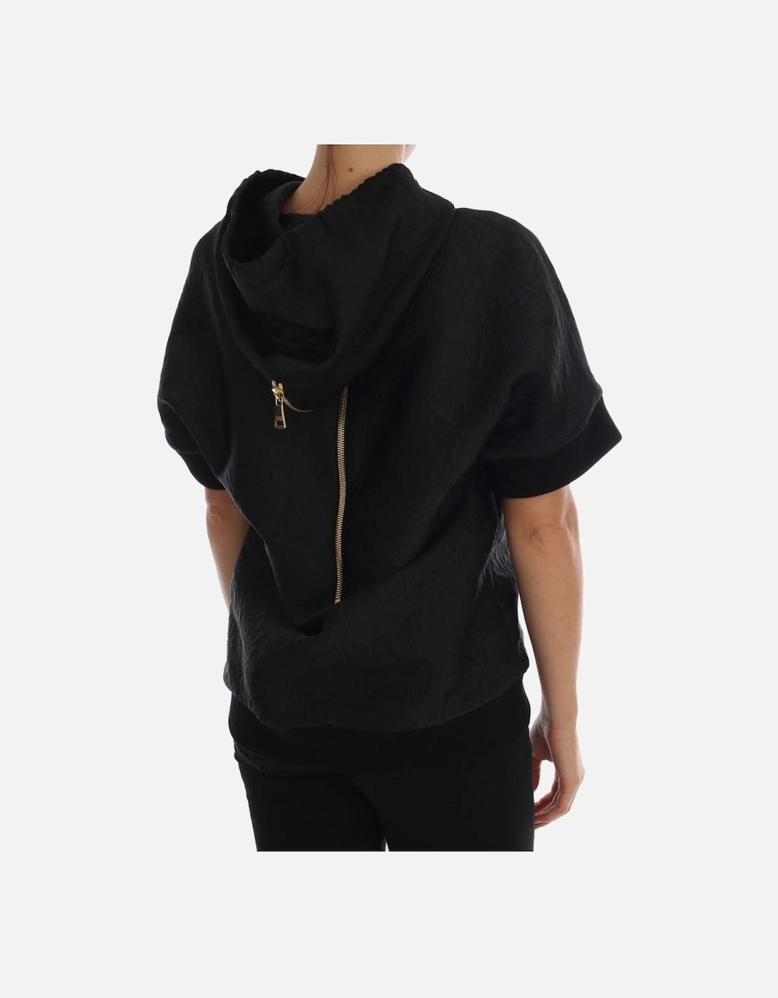 Dolce Gabbana Party Time Short Sleeve Hoodie Women - Black Sweaters