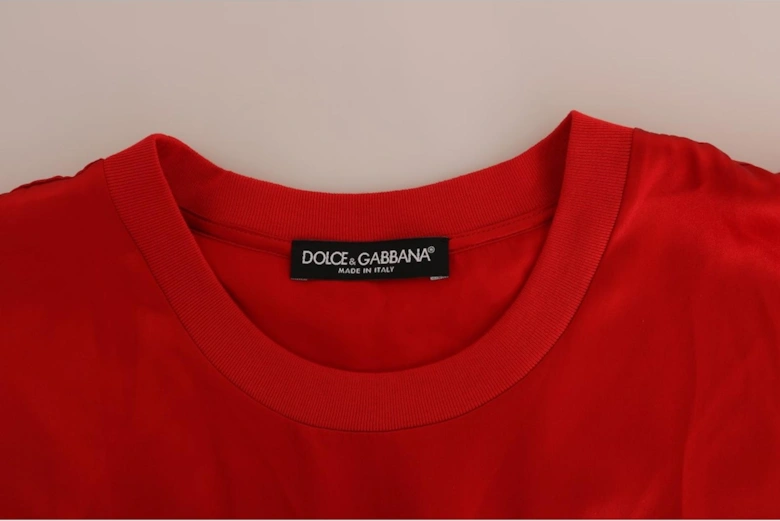 Orange Vase Silk Top TSH1754 Women - Red T-Shirts