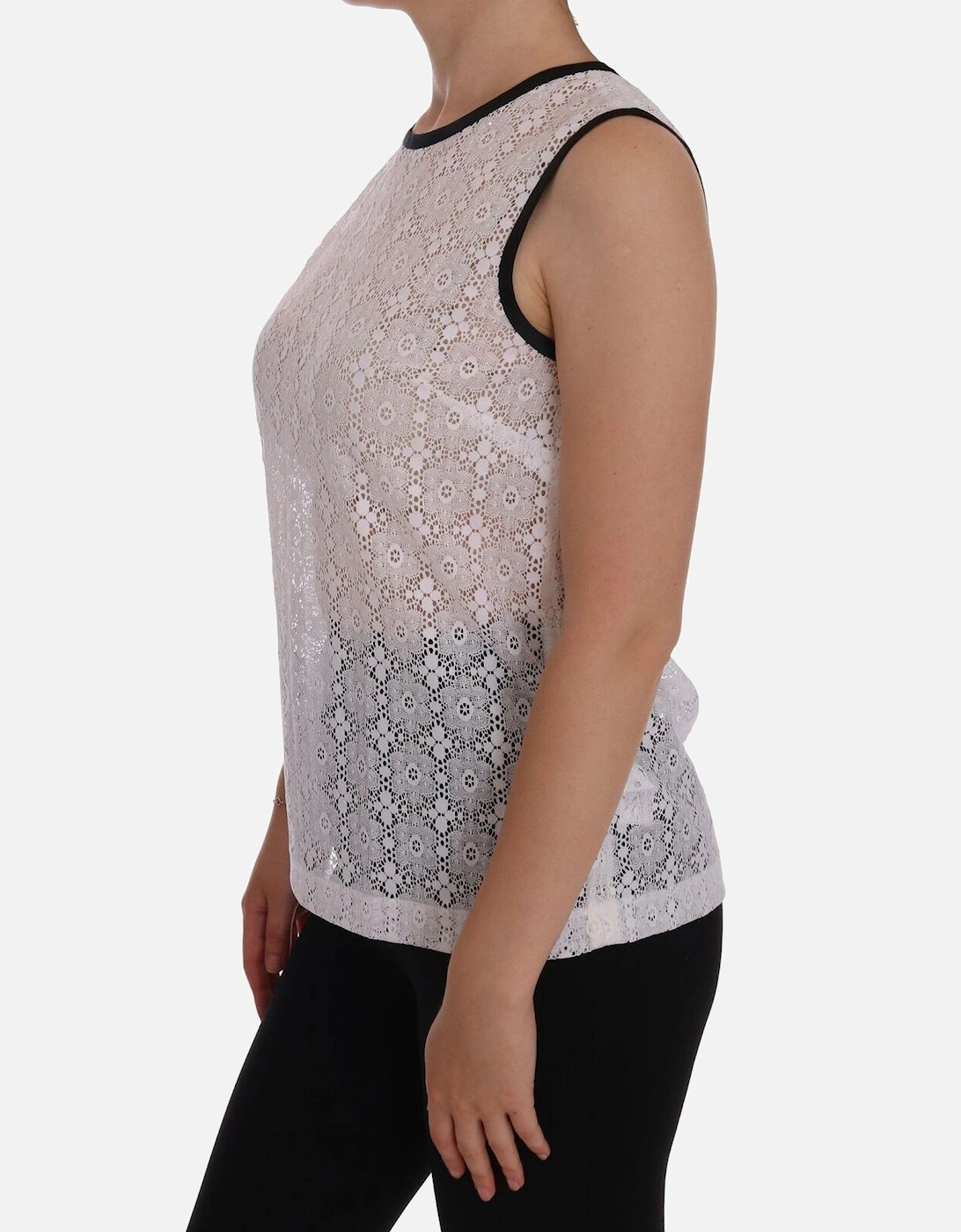 Lace Sleeveless Top Casual Style Women - White T-Shirts