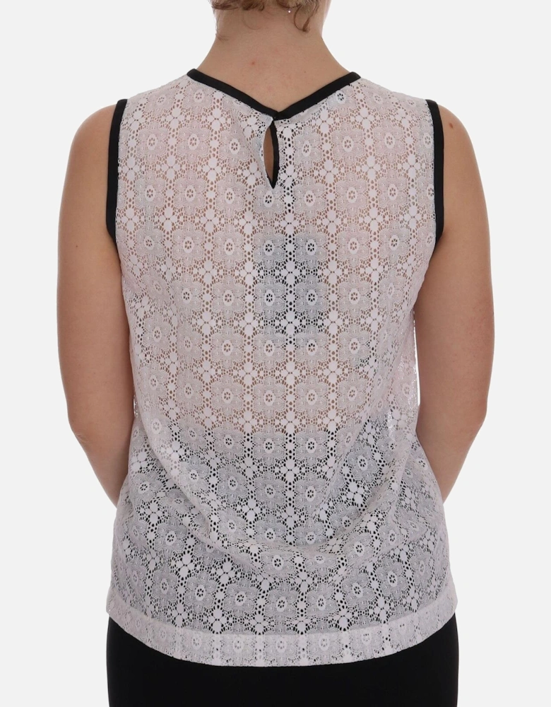 Lace Sleeveless Top Casual Style Women - White T-Shirts