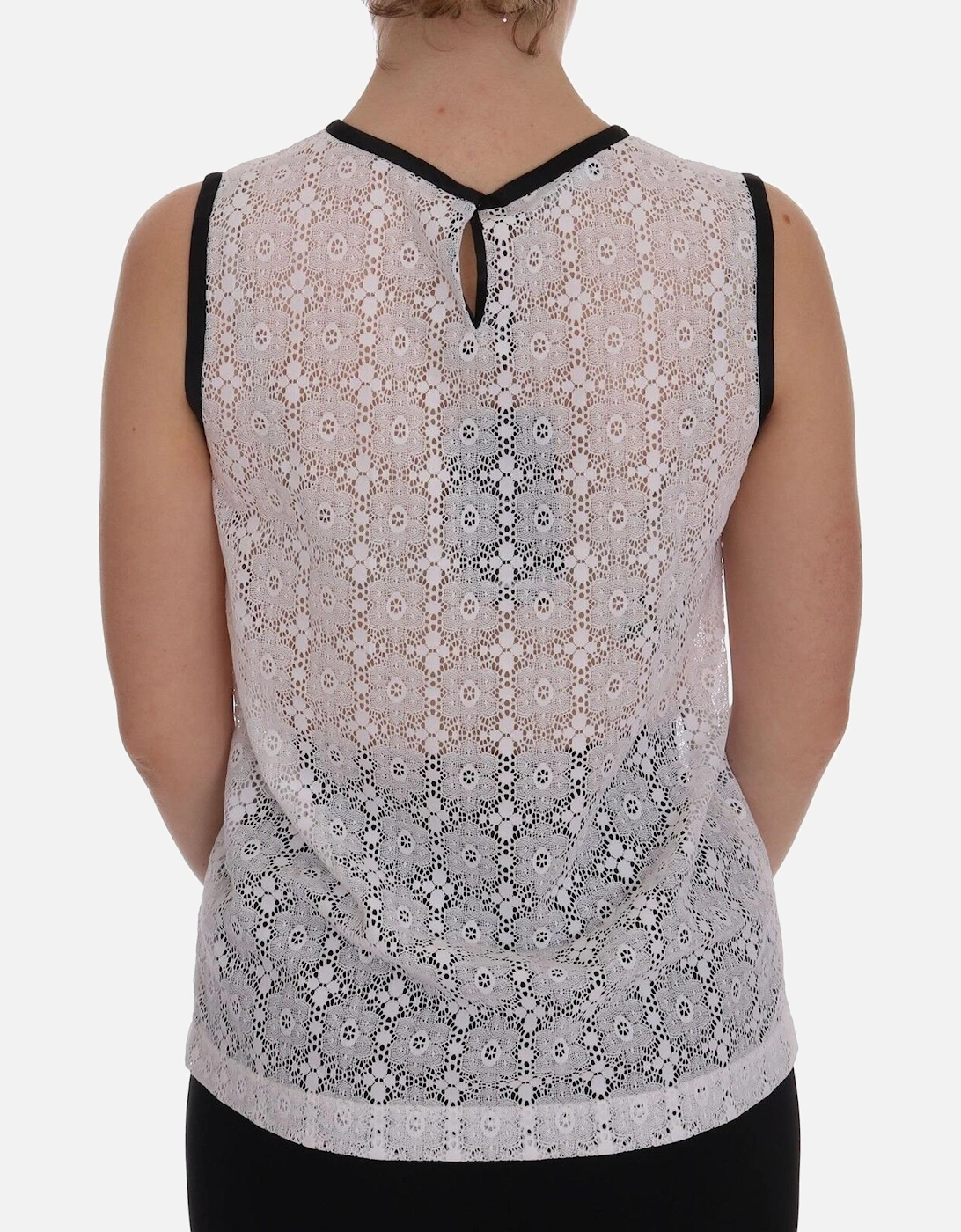 Lace Sleeveless Top Casual Style Women - White T-Shirts