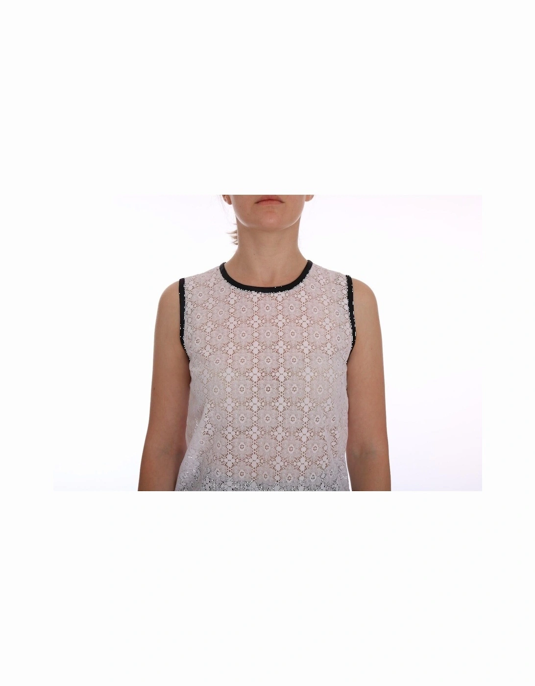 Lace Sleeveless Top Casual Style Women - White T-Shirts