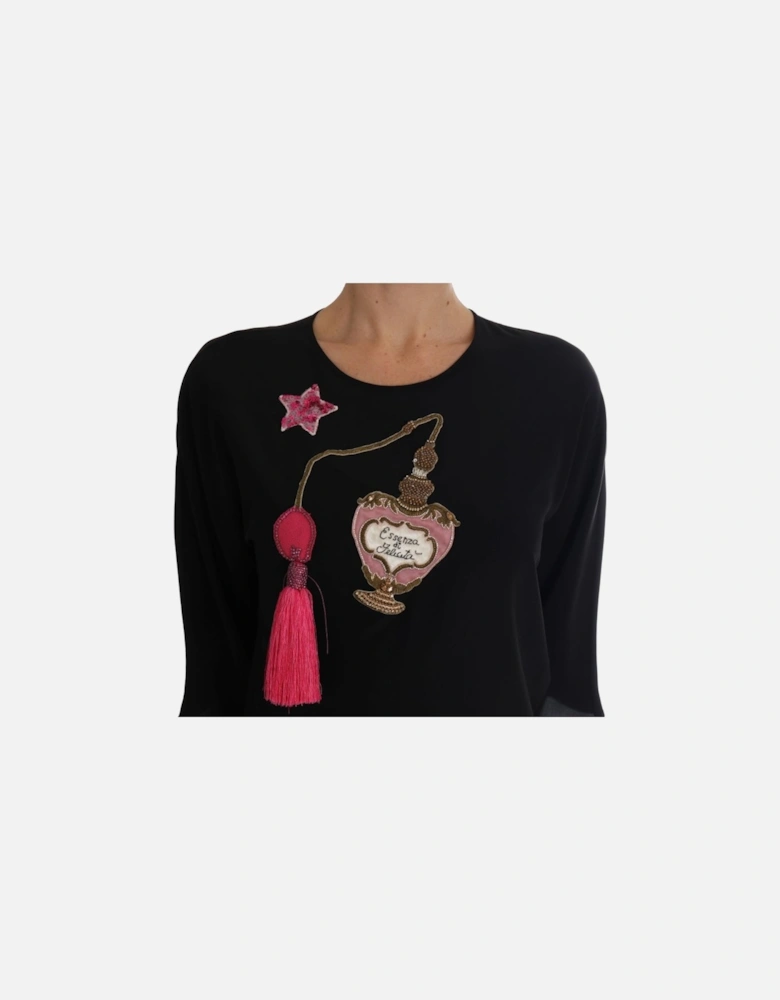Dolce Gabbana TSH1742 Embellished Top Women - Black T-Shirts