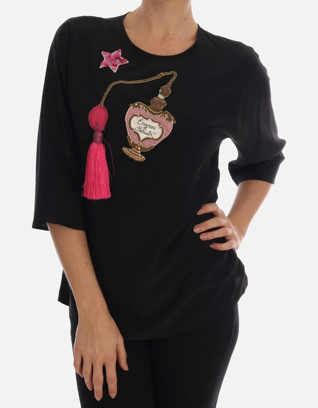 Dolce Gabbana TSH1742 Embellished Top Women - Black T-Shirts, 7 of 6