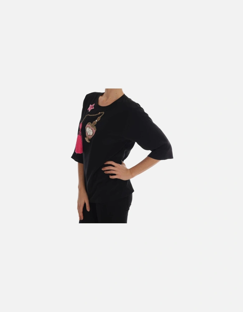 Dolce Gabbana TSH1742 Embellished Top Women - Black T-Shirts