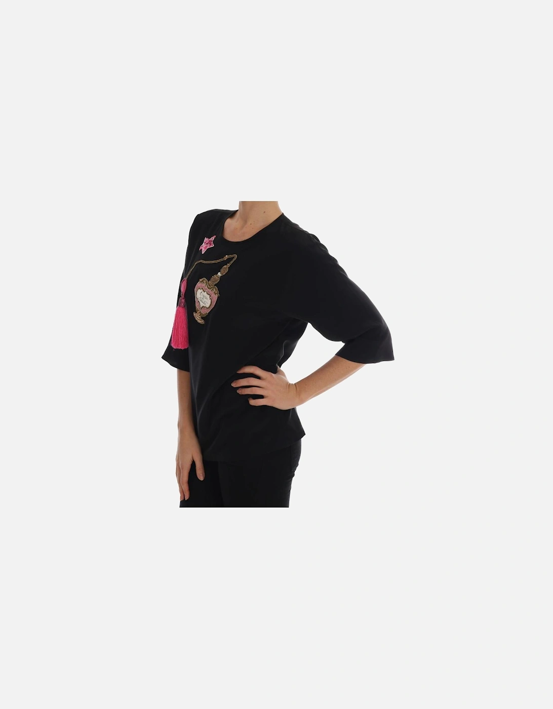 Dolce Gabbana TSH1742 Embellished Top Women - Black T-Shirts
