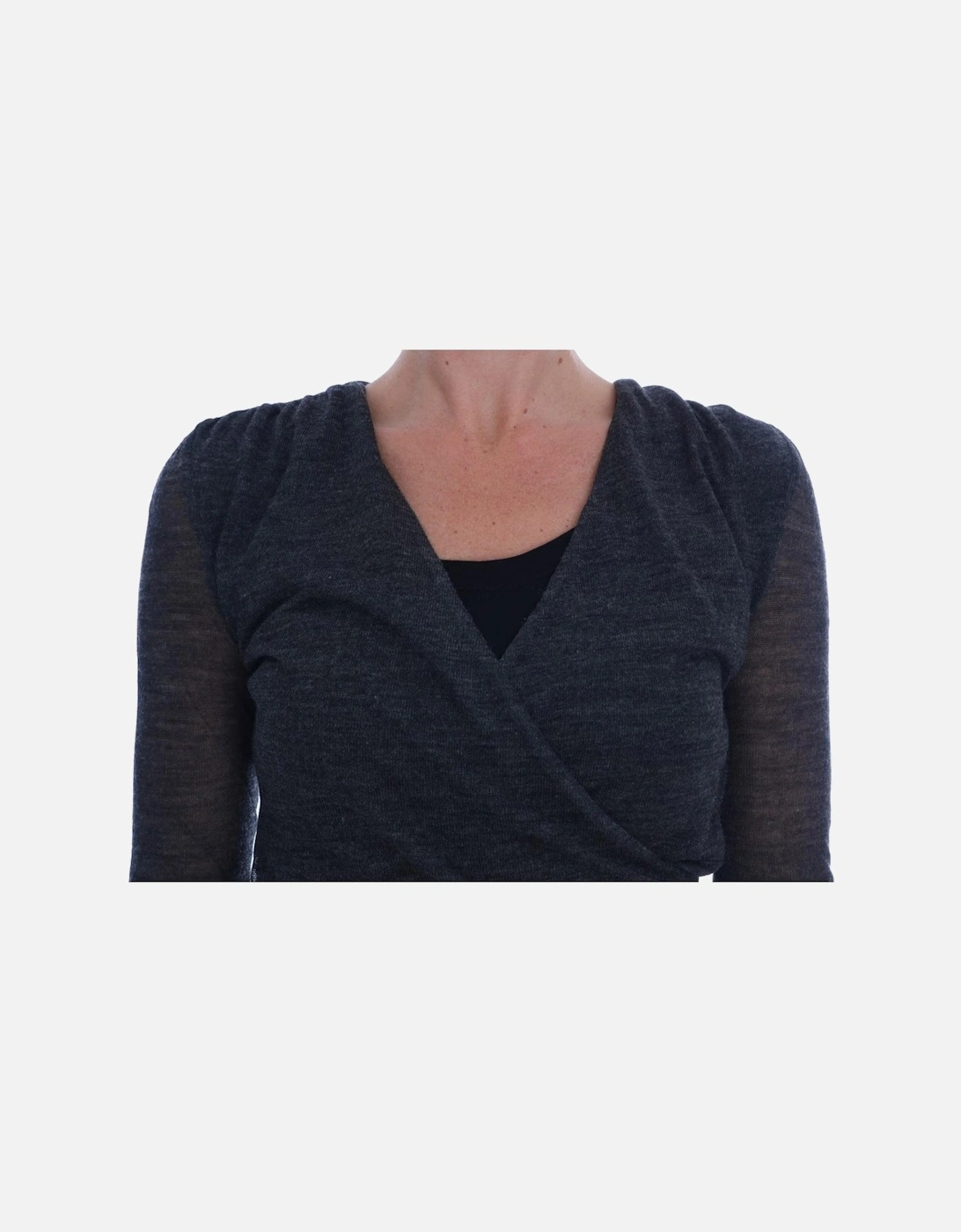 Wrap Knit Top TSH1553 Women - Gray T-Shirts