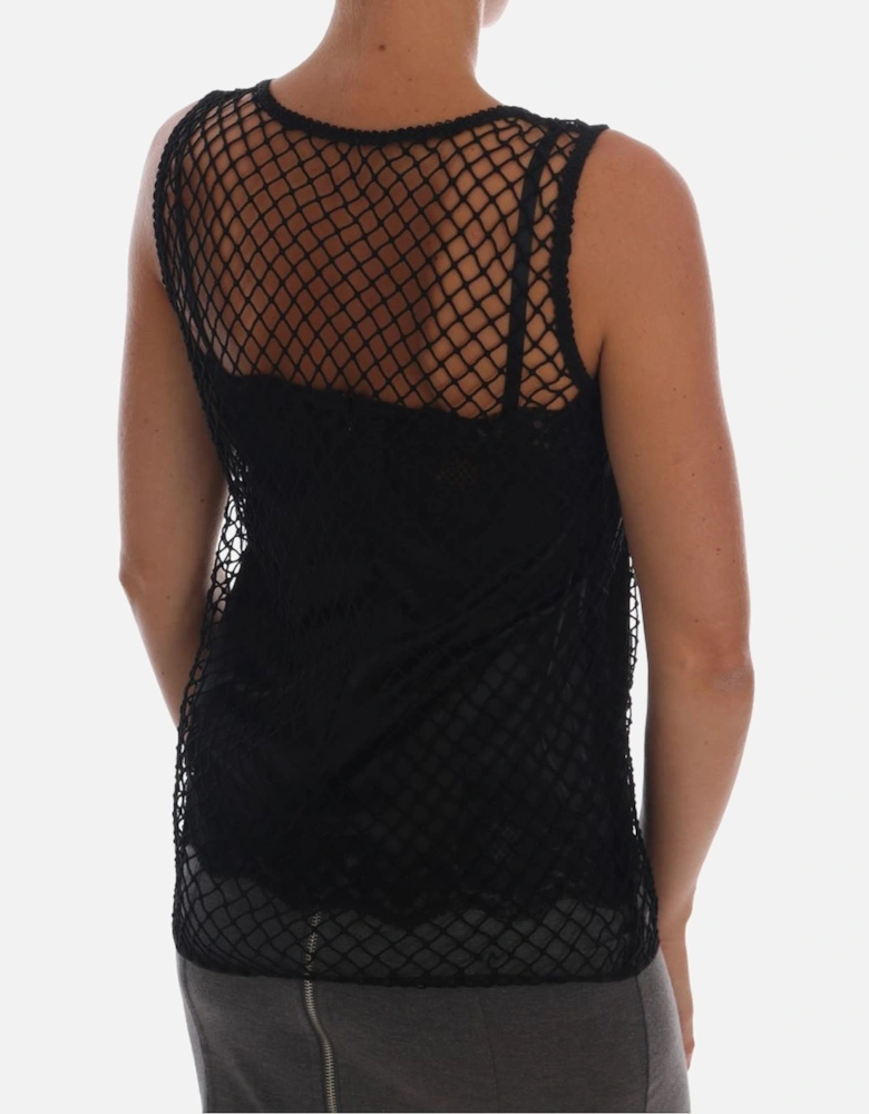 Mesh Tank Top TSH1412 Women - Black T-Shirts