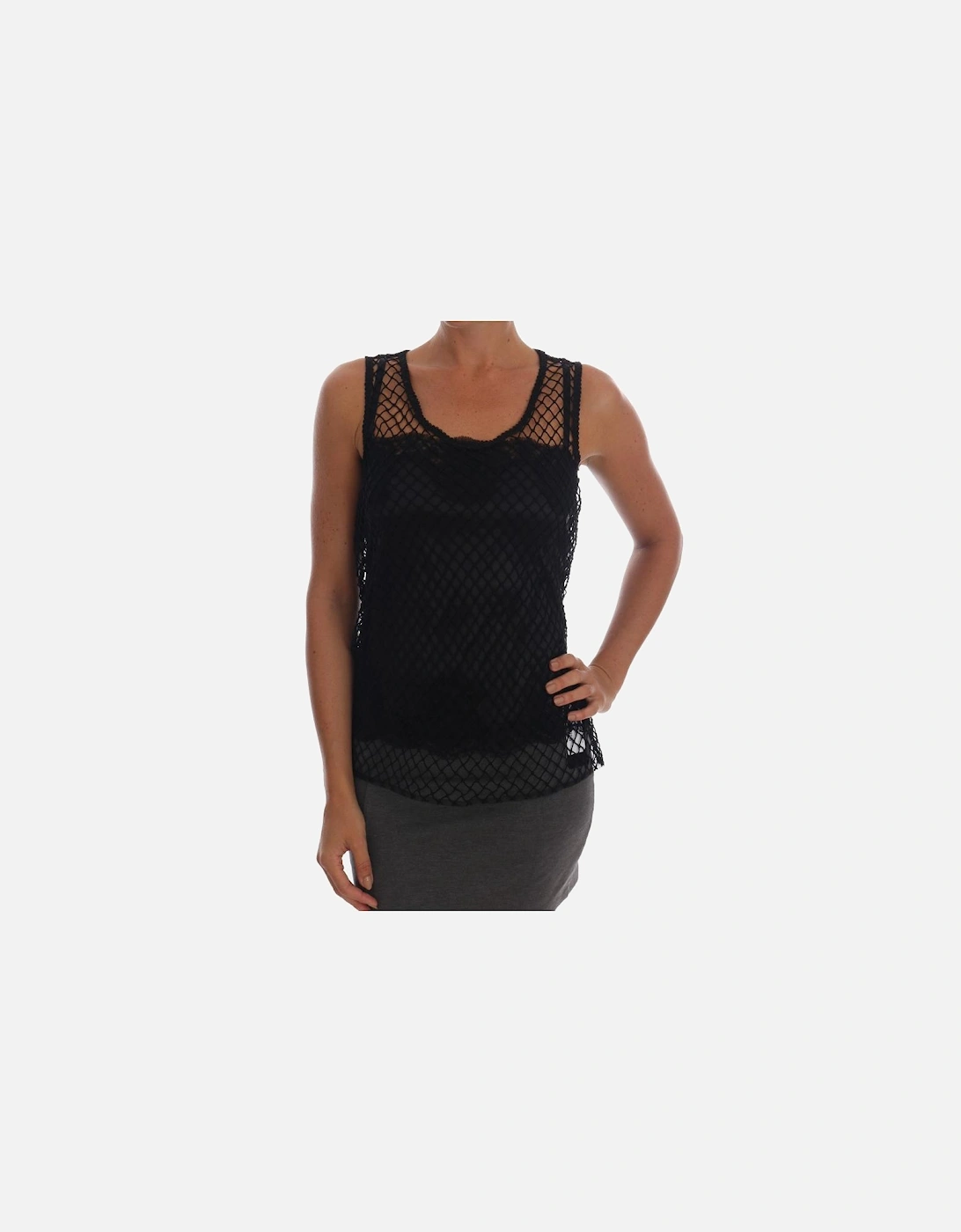 Mesh Tank Top TSH1412 Women - Black T-Shirts, 7 of 6