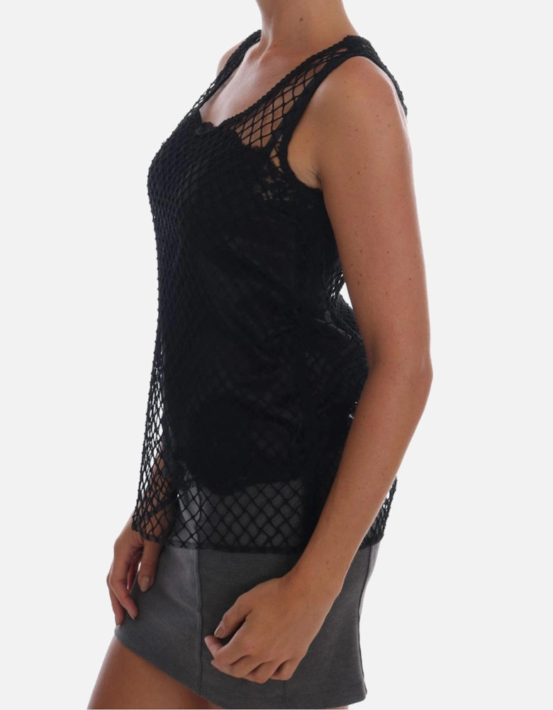 Mesh Tank Top TSH1412 Women - Black T-Shirts