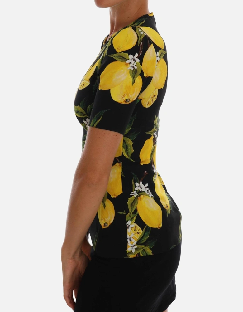 Lemon Print Silk Top TSH1451 Women - Multicolor T-Shirts