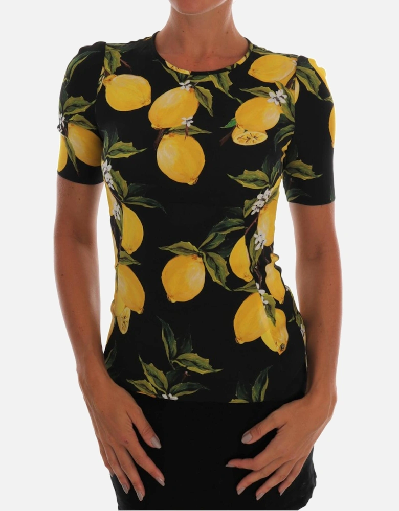 Lemon Print Silk Top TSH1451 Women - Multicolor T-Shirts