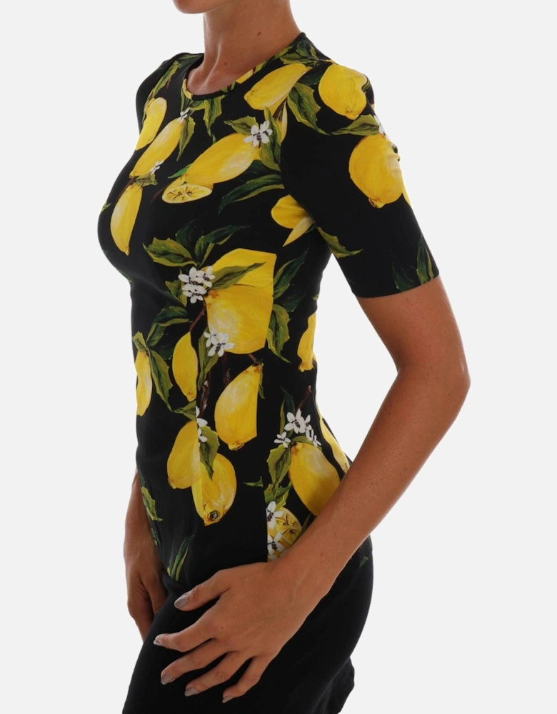 Lemon Print Silk Top TSH1451 Women - Multicolor T-Shirts