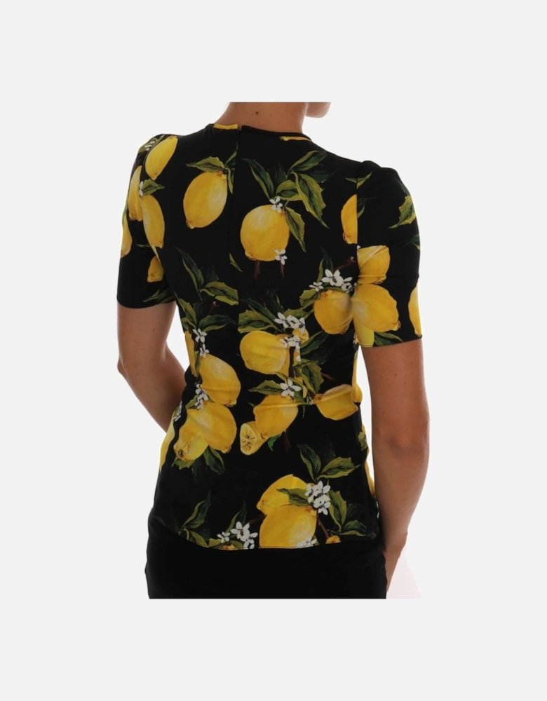 Lemon Print Silk Top TSH1451 Women - Multicolor T-Shirts