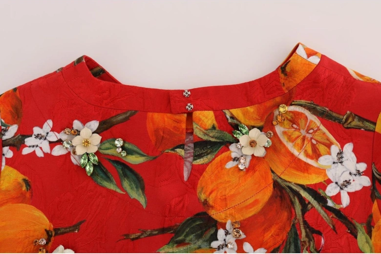 Dolce Gabbana Orange Print Silk Top TSH1405 Women - Multicolor
